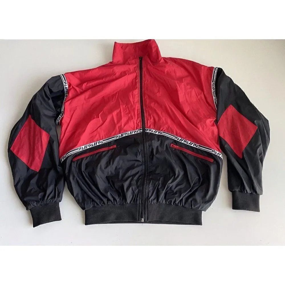 LF The Brand Colorblock Windbreaker Track Jacket LF Tape Red Black Women’s Sz S‎